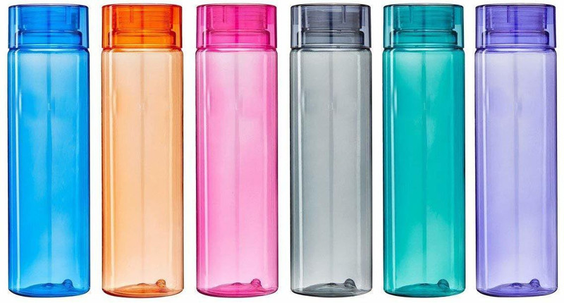 LaChoiceIt Plane Pattern 6 Pieces Plastic Water bottle multi colored 1000 ml Bottle 1000 ml PET Bottle(Pack of 6, Multicolor)