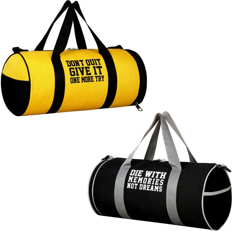 MR Collection combo of two water resistant gym bag with separate shoe compartment(Black, Kit Bag)
