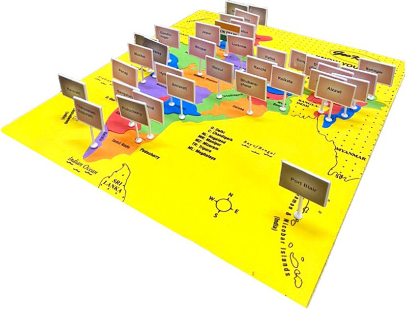 GeoKraft India Map with States Eva Foam Jigsaw Puzzle - Educational Learning Toy for Boys and Girls(25 Pieces)