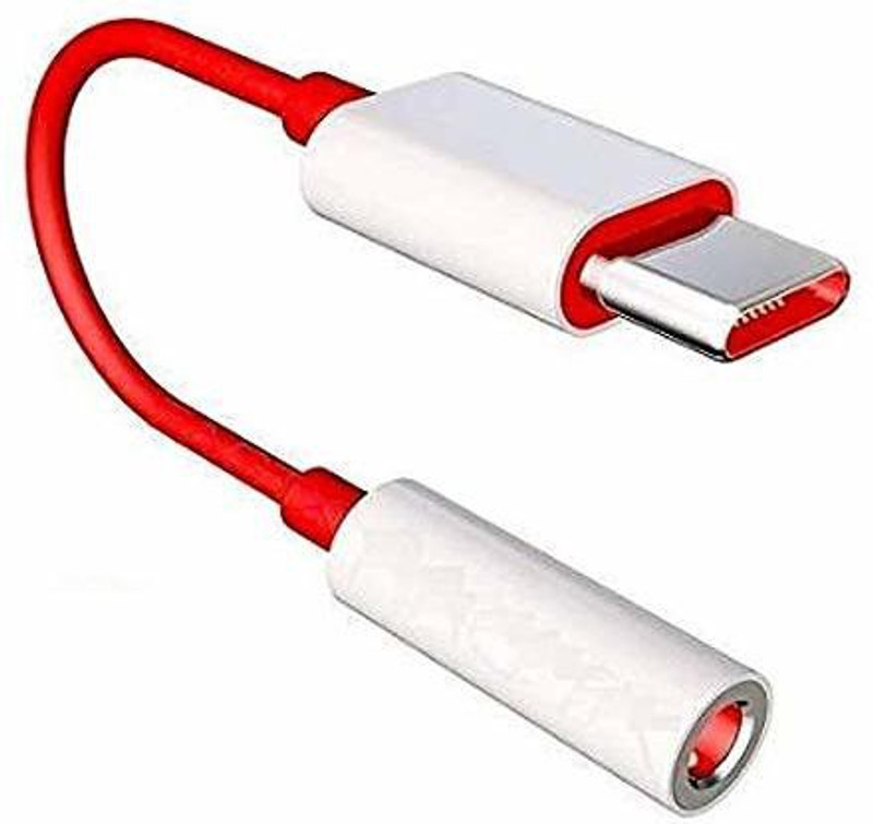 Ekdant Red, White Type C to aux z1 Phone Converter(Android)