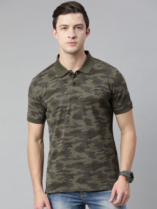 Urbano Fashion Printed Men Polo Neck Dark Green, Green T-Shirt Urbano Fashion Printed Men Polo Neck Dark Green, Green T-Shirt
