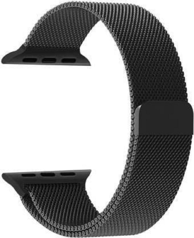 Senix Fashion Magnetic Lock Milanese Strap band For iWatch Series 1/2/3/4/5/6 & SE (44mm/mm) 44 mm Stainless Steel Watch Strap(Black)