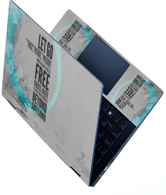 Anweshas HD Printed Full Panel Laptop Skin Sticker Vinyl Fits Size Upto 15.6 inches No Residue, Bubble Free - Keep Calm Study Hard Stretchable Vinyl - Easily Cover Corners Laptop Skin Compatible for 15.6 inch(Theme: Illustrations, Typography)