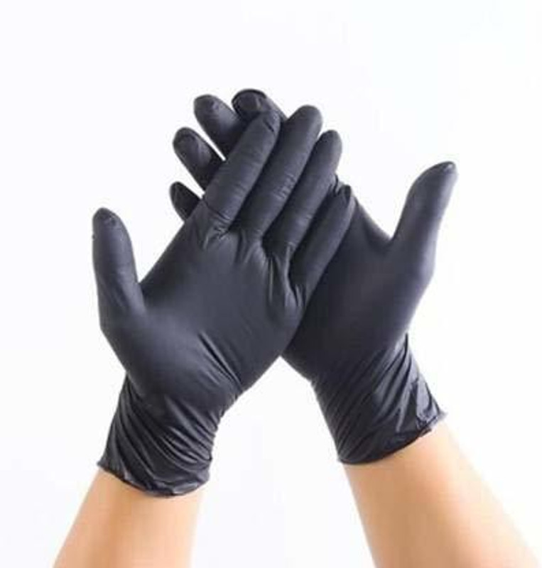 DM India Disposable Nitrile Gloves Hand Protection for Hospital, Clinic, Sanitary & Kitchen (large Size ,black) Nitrile Surgical Gloves(Pack of 55)