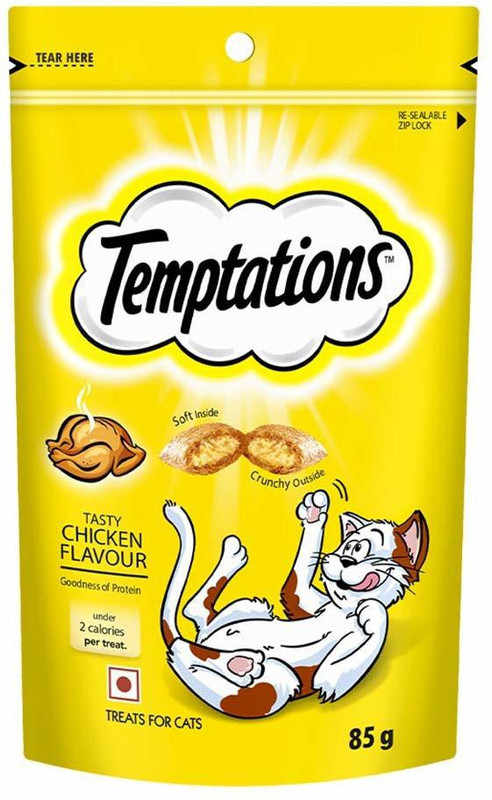 Temptations Temptations Cat Treat, Tasty - 85 gm(Pack of 4) Chicken 0.34 kg (4x0.09 kg) Dry Young Cat Food
