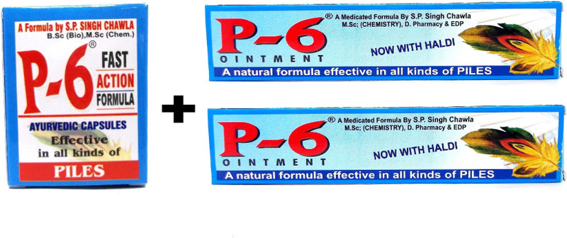 P-6 CAPSULE & OINTMENT_2(Pack of 3, 24 Capsules, 50 g)