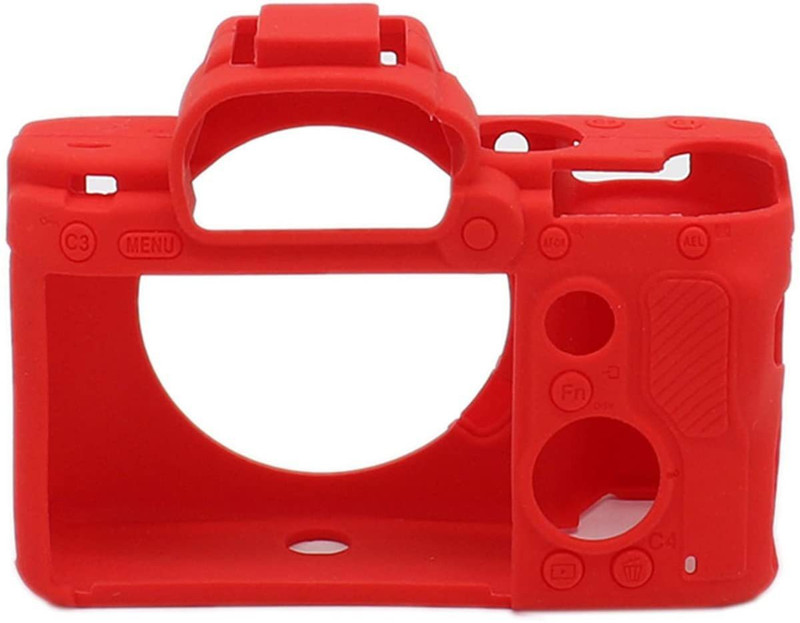 IJJA silicone protective camera cover for sony alpha camera case coverCamera cover A7M3 Detachable Protective cover (RED)  Camera Bag(Red)