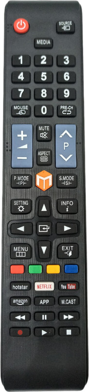 EHOP Smart Tv Remote for Assembled LED LCD TV with Hotstar,Netflix and YouTube functions Chinese Remote Controller(Black)