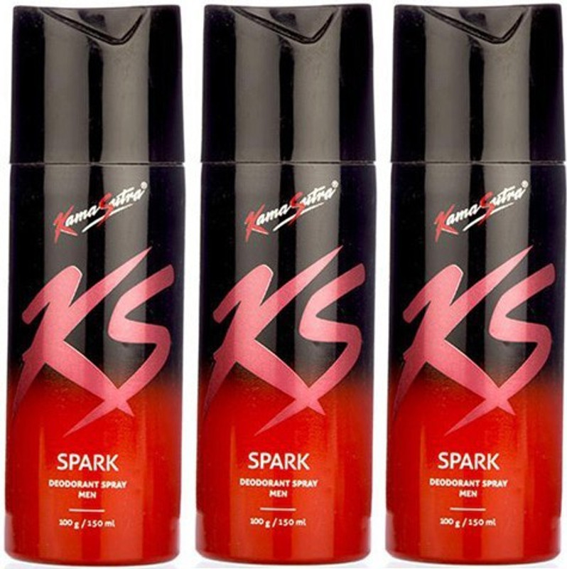 Kamasutra KS Spark Spark Spark Deodorant Spray - For Men(450 ml, Pack of 3)