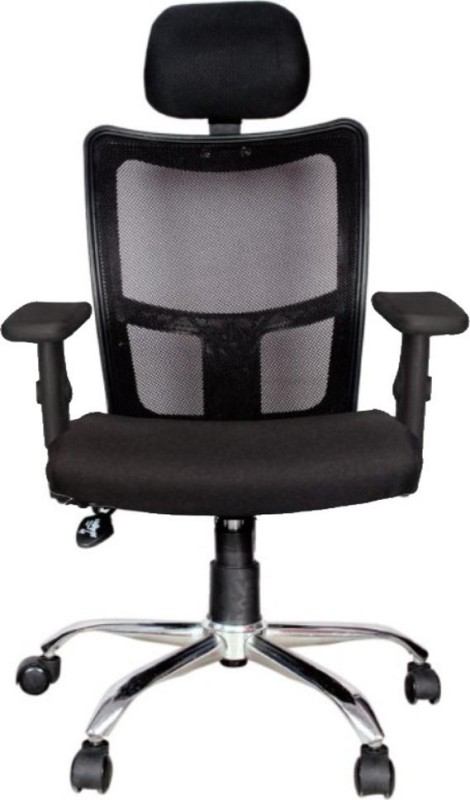 Rajpura Brio High Back Revolving Chair Adjustable Arms (RSE202 Black) Fabric Office Adjustable Arm Chair(Black, DIY(Do-It-Yourself))