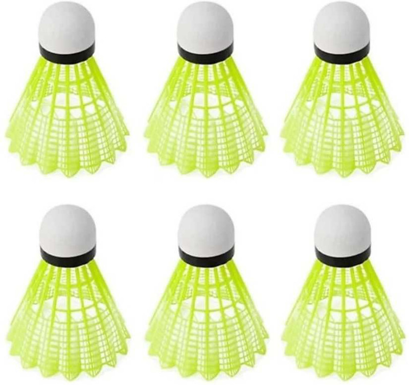 SANJAY shuttle cock Plastic Shuttle - Green(Medium, 77, Pack of 6)