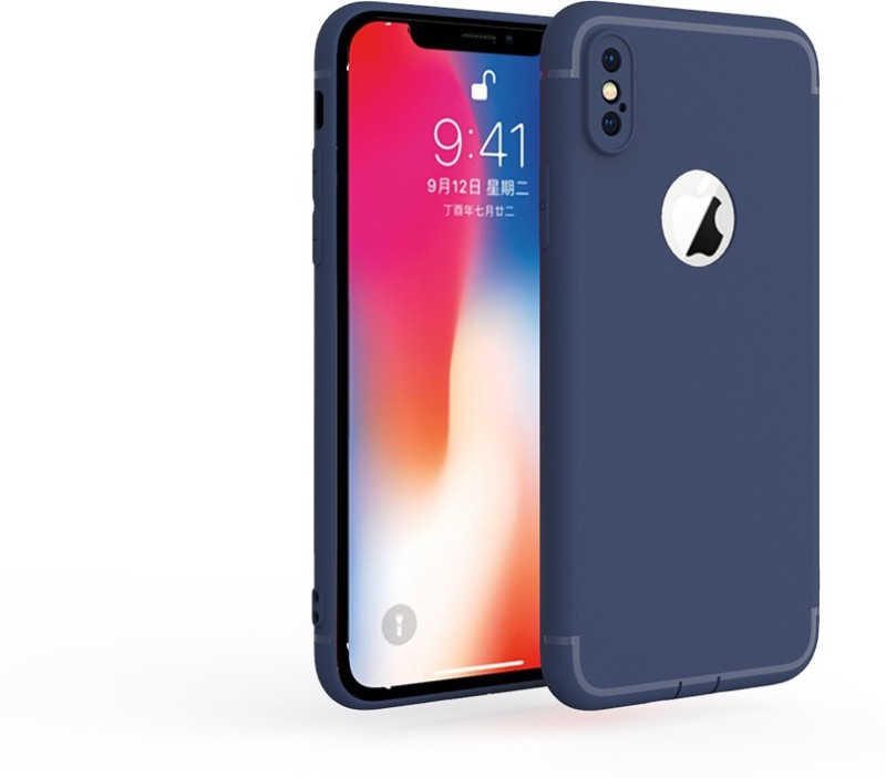 GadgetM Back Cover for Apple iPhone X, Apple iPhone XS(Blue, Camera Bump Protector, Silicon)