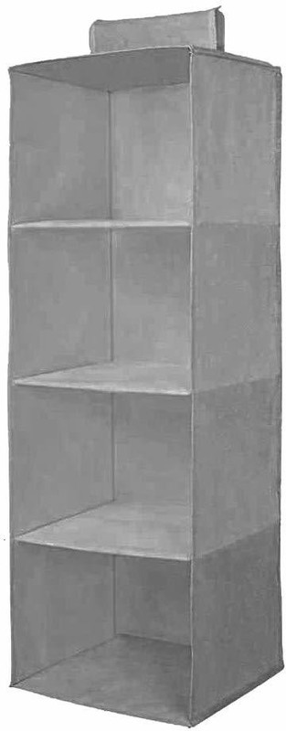 whitekrafts 4 Hanging organizer Shelves Wardrobe Organiser Hanging_Grey_4_ shelf(Grey)