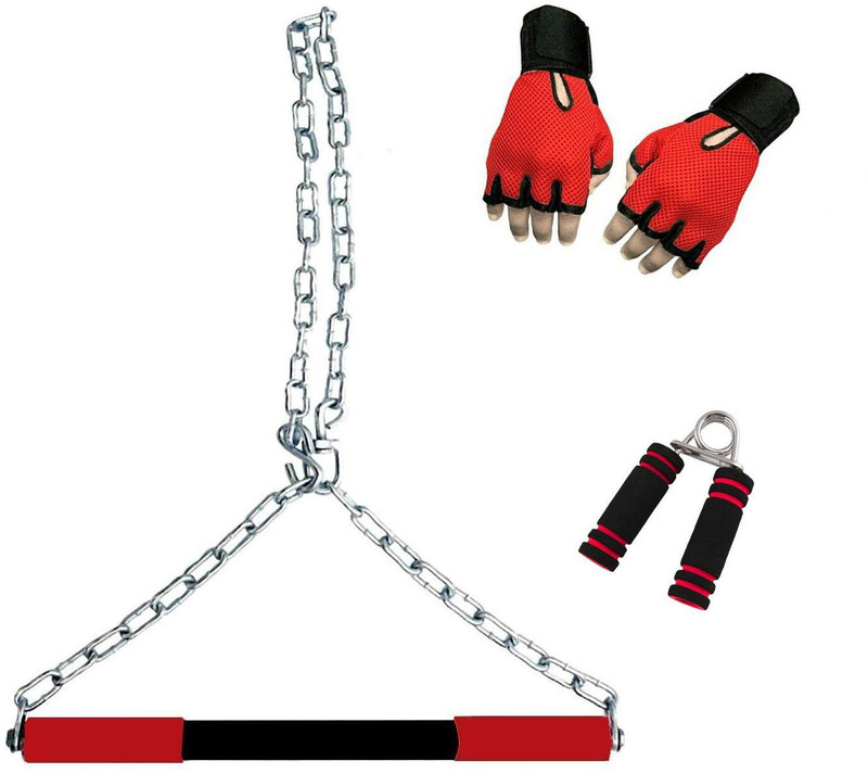 Shubhras Chin up bar Rod & Hand Gripper with gloves for Height Increasing Chain Rod, Chin-up Bar and Chin up bar Hanging Chain Rod Fitness Accessory Kit Kit