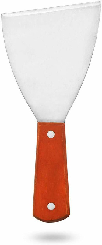 P-PLUS INTERNATIONAL Stainless Steel Slant Grill Griddle Spatula Scraper Wooden Spatula(Pack of 1)