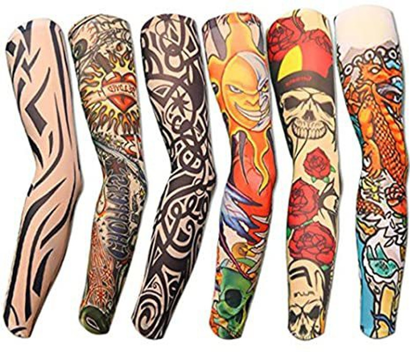 THE BEGED Cotton, Nylon Arm Sleeve For Men & Women With Tattoo(Free, Multicolor)
