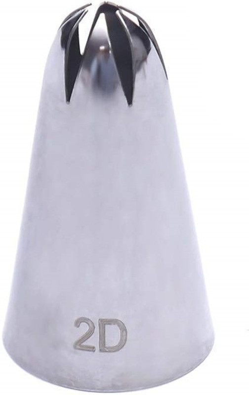 SHOAIB 2D 1M Stainless Steel Quick Flower Icing Nozzle(Silver Pack of 2)
