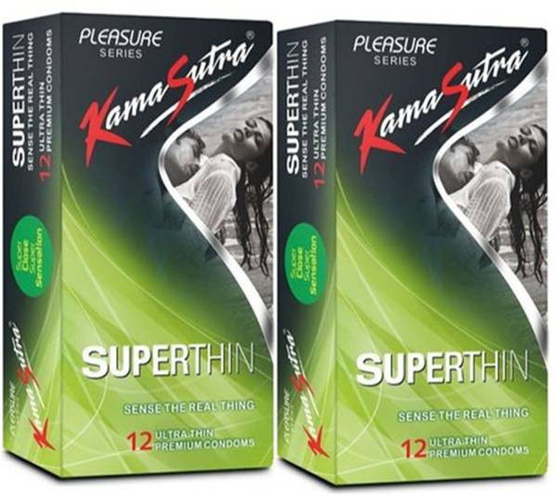 Kamasutra Superthin Condom combo Pack Condom(Set of 2, 24 Sheets)