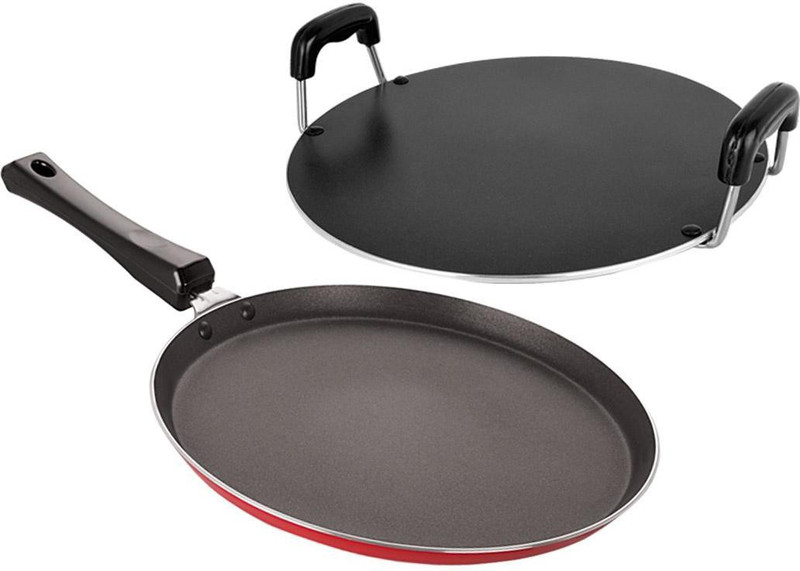 NIRLON Non-Stick Aluminium Odor dosa Tawa and Round Tawa Combo Set Non-Stick Coated Cookware Set(PTFE (Non-stick), Aluminium, 2 - Piece)