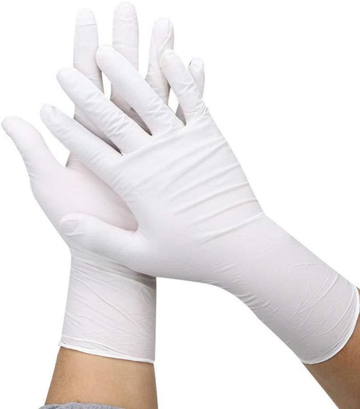 dental mart -(Best Price, 100 % Quality & Quantity Guaranteed) Latex Medical Examination Disposable Hand Gloves for Hand Protection from Infection (With Dispenser Box) (White, large ) Latex Surgical Gloves(Pack of 45)