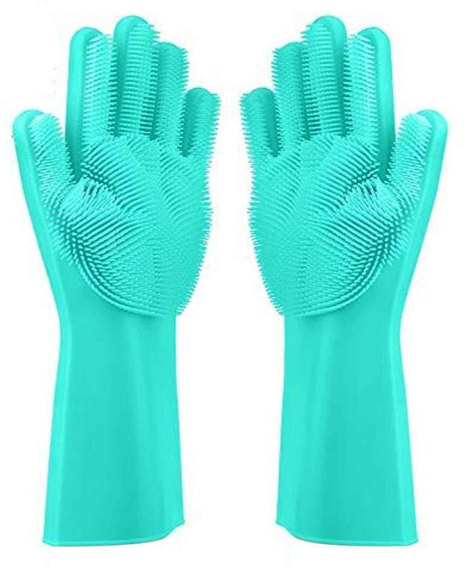 JK INTERNATIONAL Grooming Gloves for Dog, Horse, Dog & Cat, Miniature Pig, Guinea Pig(Green, Fits All)