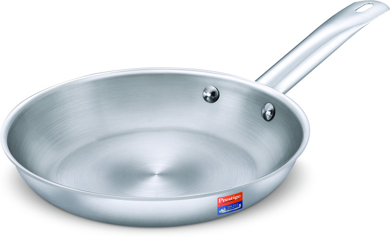 Prestige Tri Ply Fry Pan 26 cm diameter 2.3 L capacity(Stainless Steel, Induction Bottom)