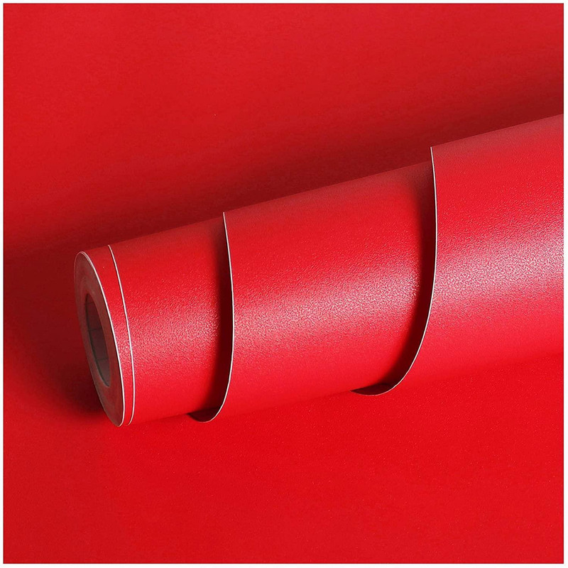 WolTop 300 cm x 40 cm Waterproof Abstract Vinyl Wallpaper(Red)
