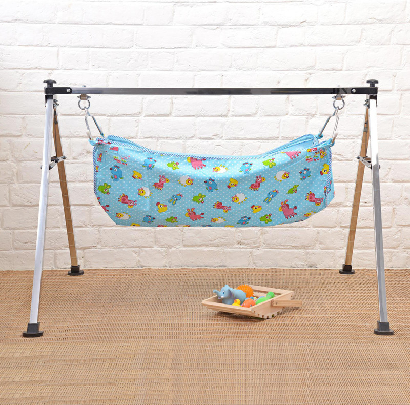 JIN Semi Foldable Baby Cradle , Ghodiyu(Multicolor)
