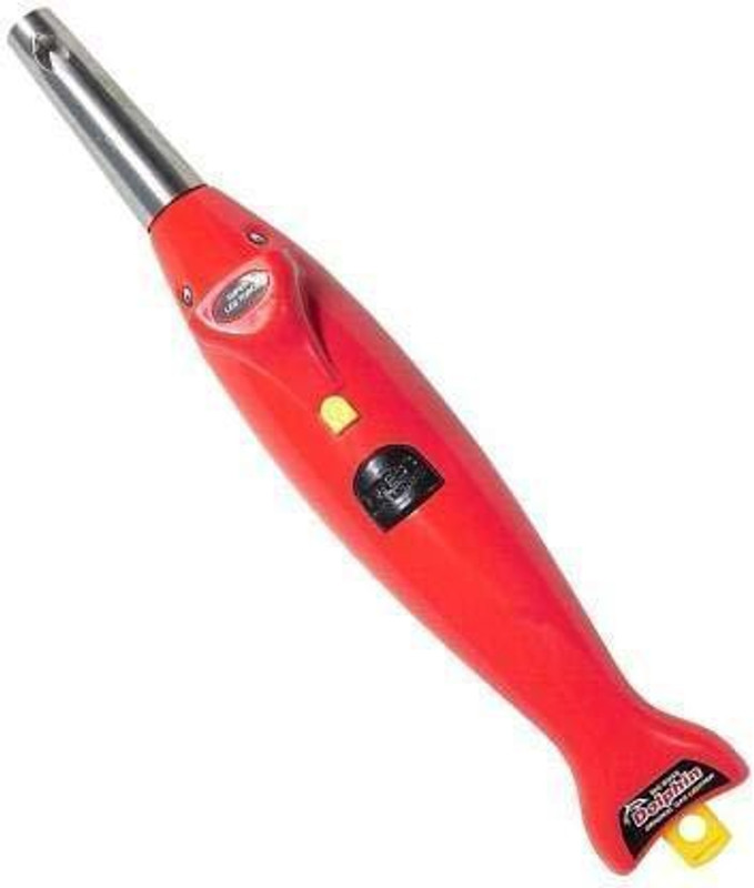 CIA CIA Gas Lighter for Kitchen Stove, Dolphin Lighter Gas with Torch Steel Electronic Gas Lighter(Red, Pack of 1)