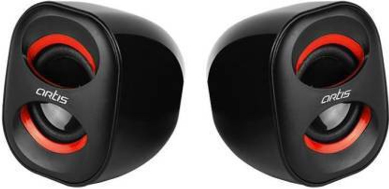 artis Mini 2.0 USB Multimedia Speakers Portable Laptop/Desktop Speaker(Black Red, 2.0 Channel)