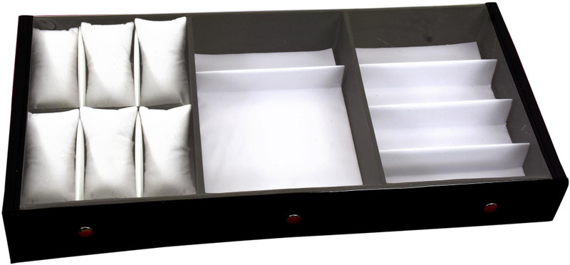 PRONIKS Watch Box with sunglass and accessories storage organizer Watch Box(Black, Clear, Holds 11 Watches)