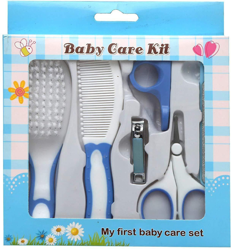 Kidsify Baby Grooming Kit, Manicure Set or Daily Care Kit for Babies/Infants/Toddler with Brush, Scissors, Nail Clipper, Hair Brush, Filer & Comb and Newborn Kit, Baby Care - 6 pcs Set(Blue)(Blue)