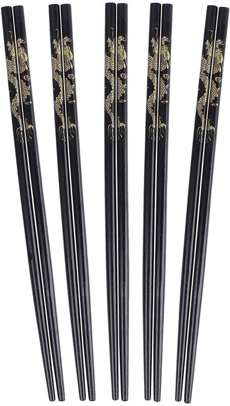 IKIS Eating Bamboo Chinese Chopstick(Black Pack of 2)