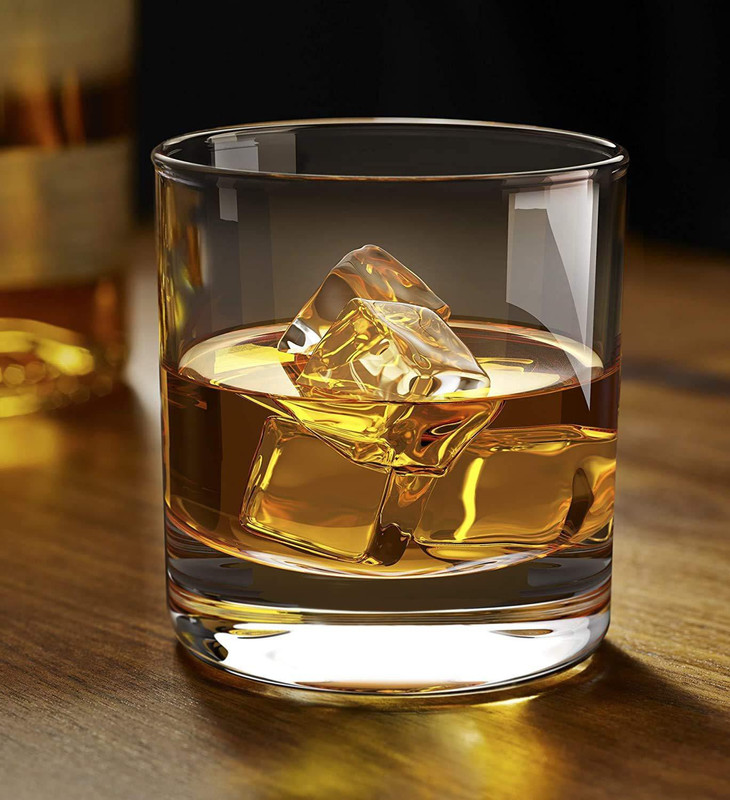Priza Enterprise (Pack of 2) Classic Regular Square Bottom Round Edge Design Glass Whiskey Glass, Crystal Rocks Whiskey Glasses Set of 2 for Scotch, Bourbon, Vodka, Liquor (300ml) Glass Set Whisky Glass(300 ml, Glass, Clear)
