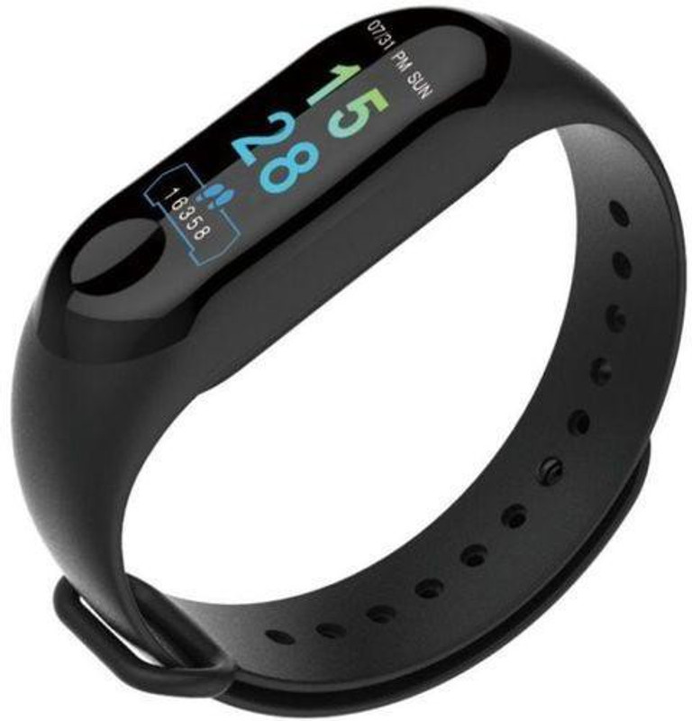 Body Safe M3 Smart Band OLED Touch Display(Black Strap, Size : Free)