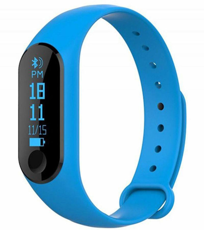 Body Safe M3 Bluetooth Activity Fitness Tracker(Sky Blue Strap, Size : Free)