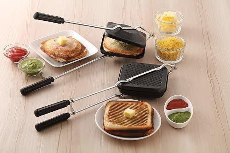 Brittneymart Nonstick Grill Sandwich Toaster (gas, Shigdi) Toast Sandwich Maker(Black)