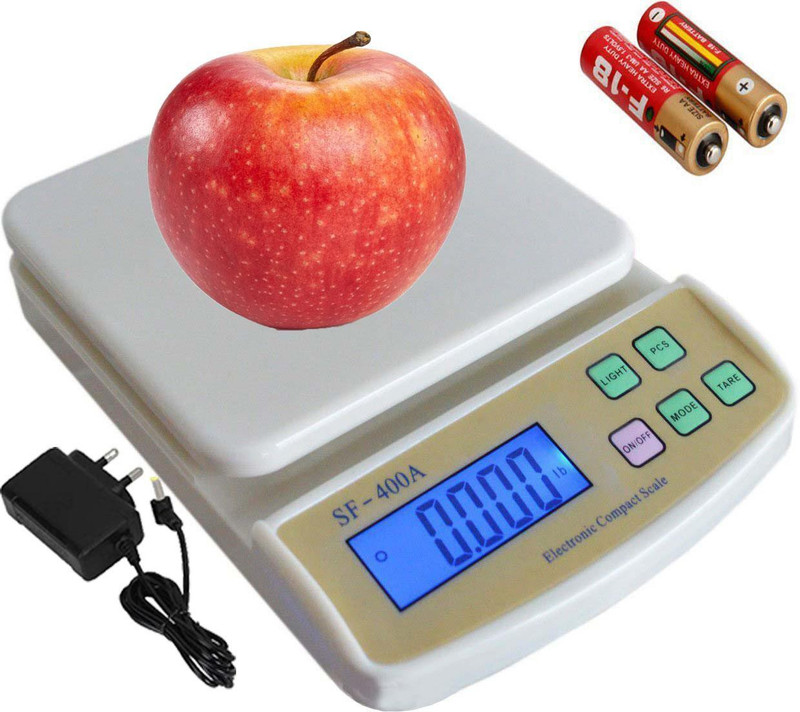 PKAP Digital Kitchen Weighing Machine Multipurpose Electronic Weight Scale with Backlit LCD Display for Measuring Food, Cake, Vegetable, Fruit Weighing Scale(White)
