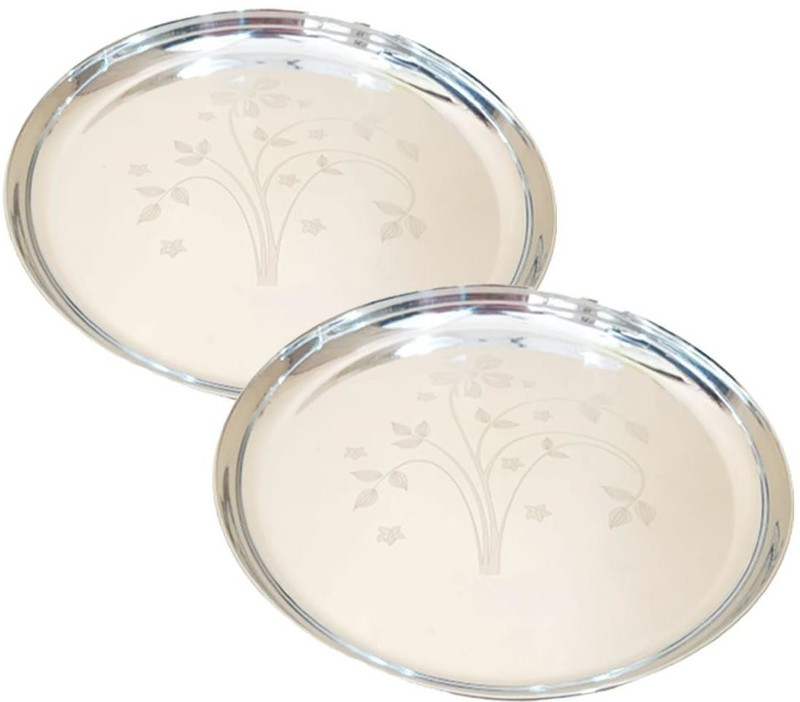 Omkar Enterprises 2 PCS Thali Dinner Plate(Pack of 2, Microwave Safe)