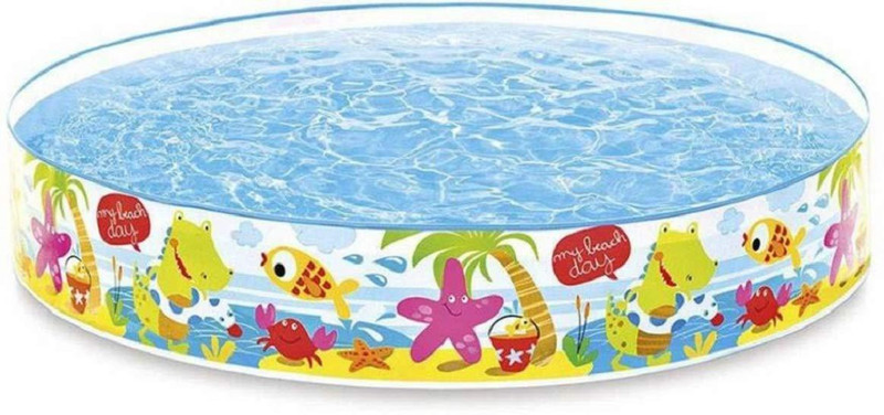 vulternic 5 Feet Swimming Pool for Kids Non-Air Without Air Home Garden Farmhouse , No Need for an Air Pump Just unfold and Ready To Use Swim Floatation Belt