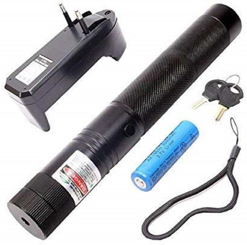 Niklace Green Laser Pointer Pen with Rechargable Battery 500mw High Beam Light(532 nm, Green)