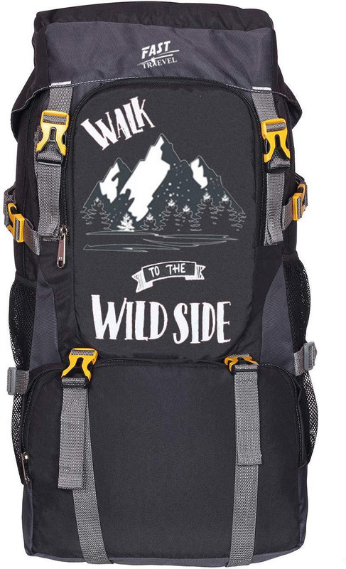 fast travel Water Resistant Rucksack Hiking /Bag for Trekking/Camping(Grey, Backpack)