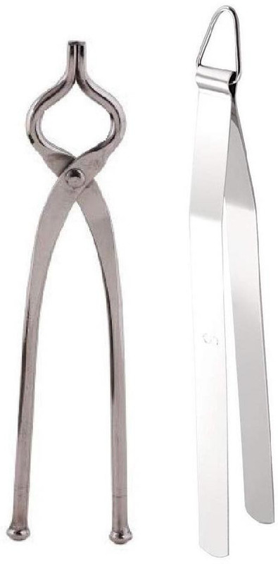 VIJAY EXPORT Tong Combo - Sandasi Steel Tong Stainless Steel ( set of 2 ) 25 cm Utility Pakkad Set(Pack of 2)