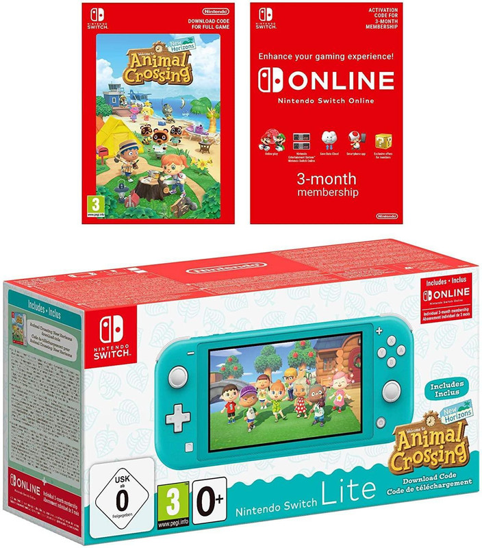 NINTENDO Switch Lite Turquoise with Animal Crossing: New Horizons and (Online Membership) 32 GB with Animal crossing(Turquoise)
