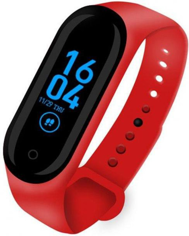 Body Safe M4 Fitness Tracker Band M4-R02(Red Strap, Size : Free)