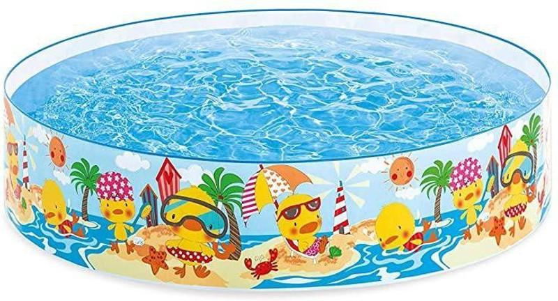IMPULSESONIC Inflatable Water Pool 4 Ft (Diameter) Kids Bath Activity Water Pool For Fun Activities(Multicolor)(Multicolor)