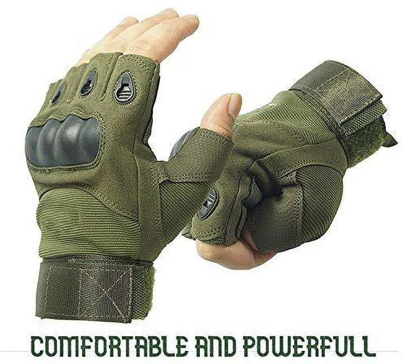 Leosportz Actical Finger less Gloves for Cycling Climbing Hiking Hunting Cycling Gloves(Green)