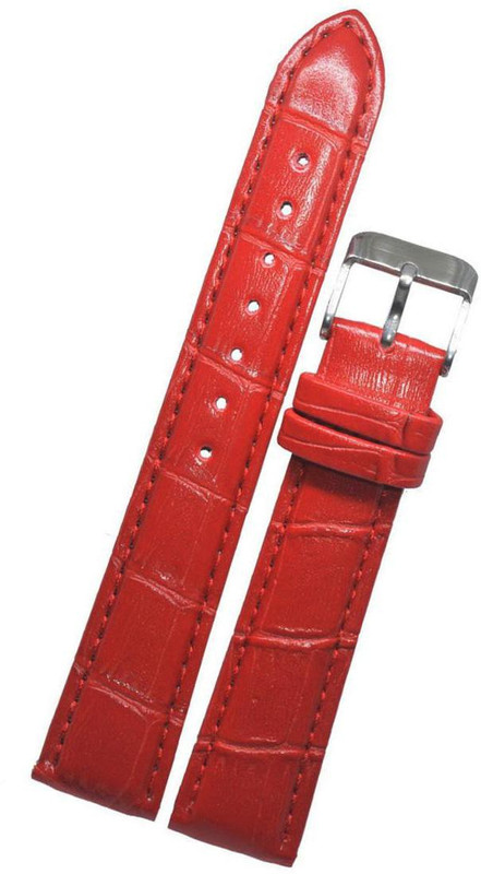 SURU D6289 Croco Padded Ogive Tip 20 mm Genuine Leather Watch Strap(Brown)