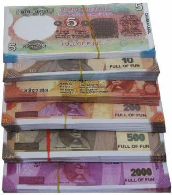 BBS DEAL ( Pack of-5*6=30 note Each ) Latest design Fake Money note for kids Money Gag Toy New Fake currency Note Gag Toy(Multicolor)
