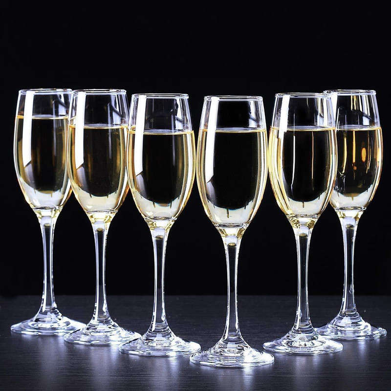 TINSUHG (Pack of 2) Wine Glass, Red or White Wine, Champagne Flutes, Glass Glass Set Glass Set Wine Glass(170 ml, Glass, Gold)